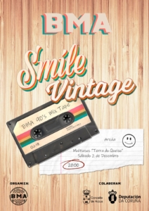 Cartel do concerto de Santa Icía 2023 Smile Vintage da BMA (Banda de Música de Arzúa)